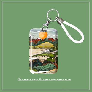 【满月杂货铺】日风浮世绘田园卡套工作牌胸牌滑盖式公交卡钥匙扣