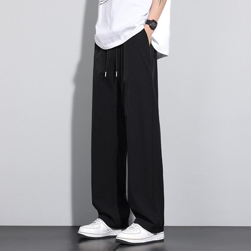 冰丝裤子薄款透气直筒宽松长裤大码运动速干2025新款夏季休闲裤男