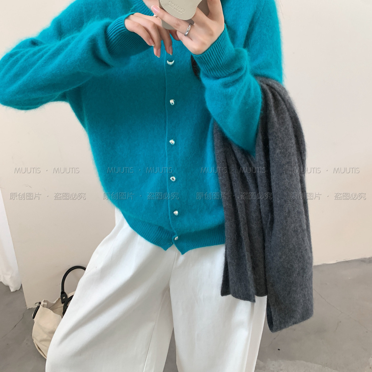 MUUTIS牧缇奶茶色系13色清冷慵懒舒适圆领长袖高品质5羊绒