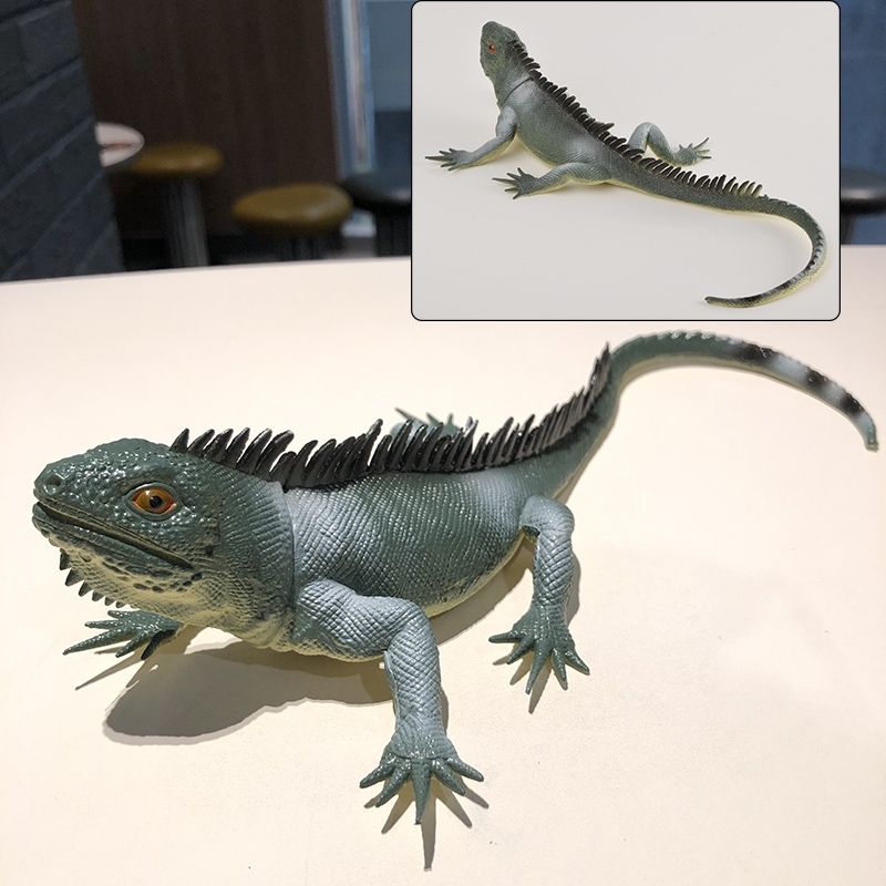 蜥蜴玩具仿真爬行动物变色龙模型软胶大号儿童男孩捏捏叫发声全套