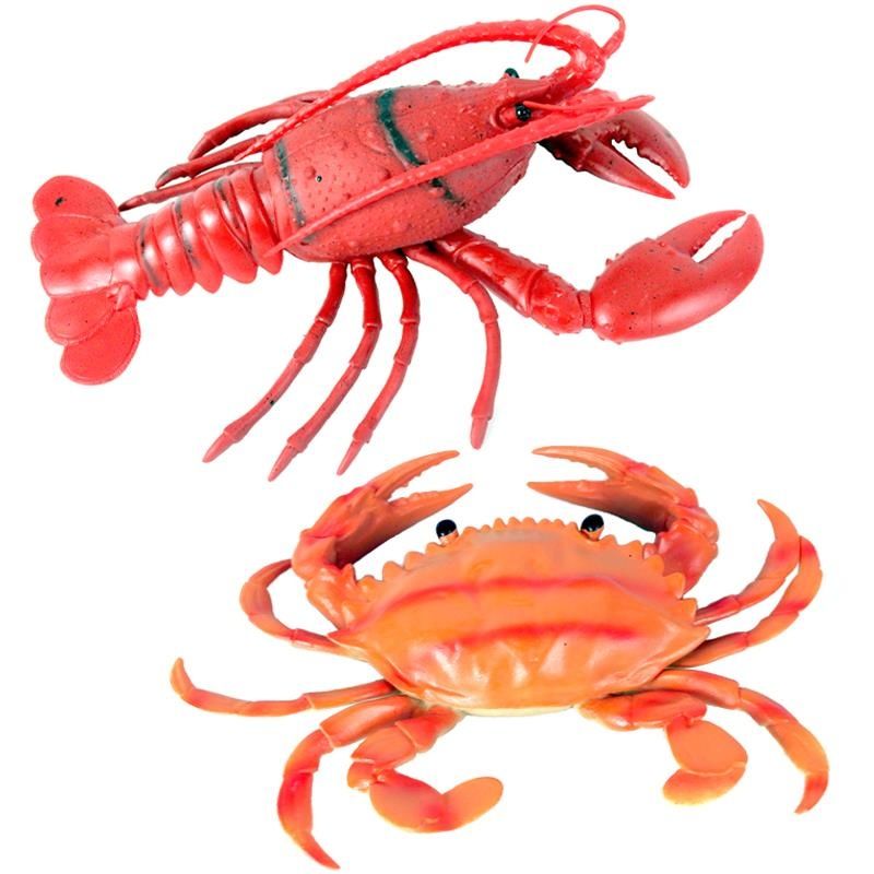 大号BB哨软胶仿真龙虾螃蟹模型玩具塑胶静态海洋动物儿童认知礼物