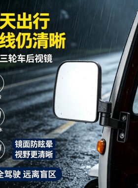 电动三轮车反光镜适用盛昊宗申金迪金彭四轮车顺丰快递车倒车镜子