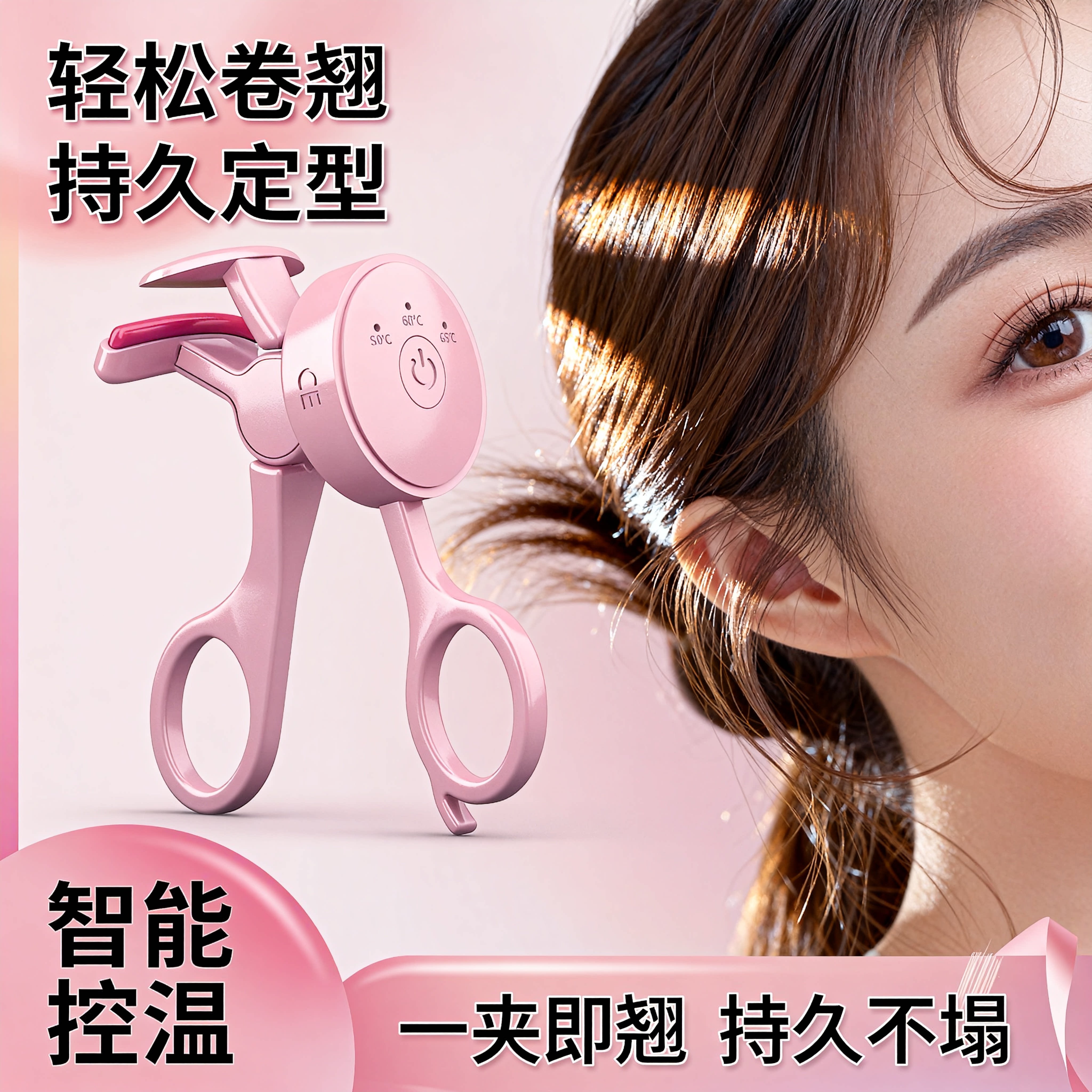 充电式女士电动烫睫毛器持久定型