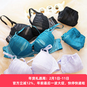 包邮 日本日式 百褶性感仙女文胸套装 琉璃町 女士内衣内裤 甜美显白美