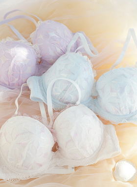 65BCFG70ADG75ABCH80H琉璃町日本花卉刺绣蕾丝文胸女士聚拢内衣