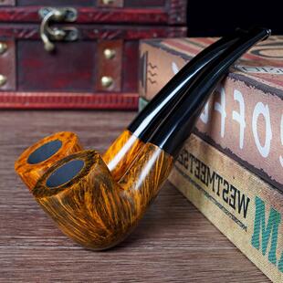 手工石楠木根瘤烟斗硫化橡胶烟嘴3mm滤芯源头现货