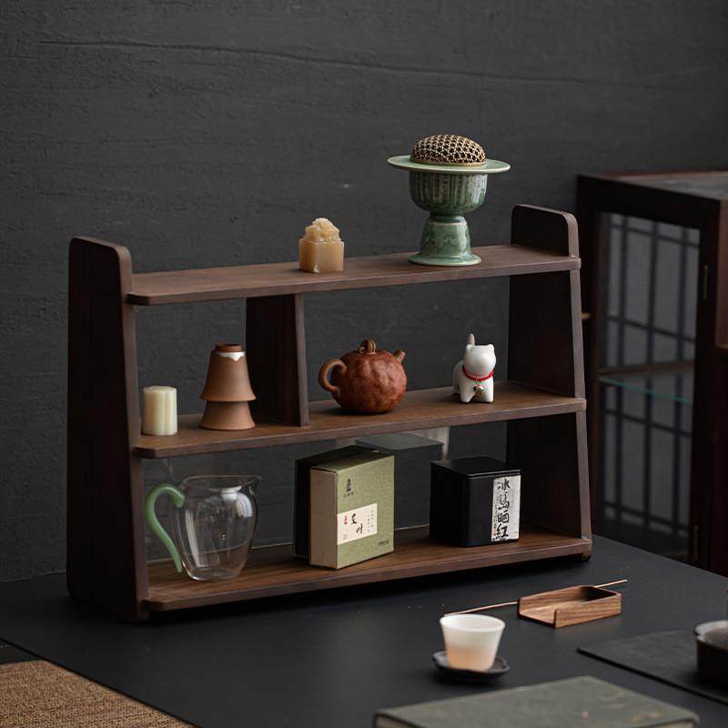 胡桃木茶具架子置物架实木茶杯架家用桌面小型茶壶博古架收纳架,餐饮具,茶道/零配,淘宝优惠券,粉丝福利购,淘宝优惠卷