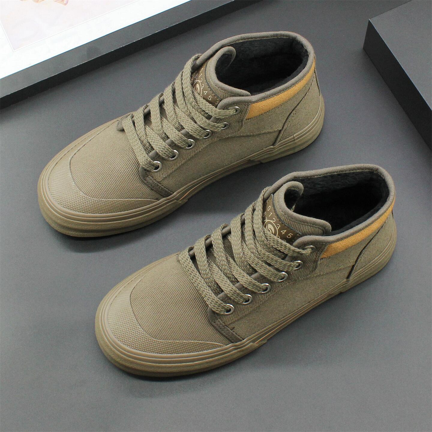 加绒二棉保暖布鞋厚底系带休闲鞋