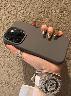 Turbo炭灰色17液态硅胶k80适用15小米14手机壳13pro石墨黑ultra红米K70至尊版90高级6小众note12全包+防摔max