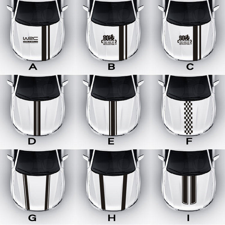 汽车雪佛兰起亚改装饰引擎机盖拉花贴纸线条科鲁兹通用个性挡划痕