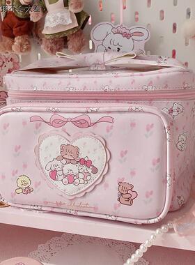 雪岛商店mikko联名可爱高颜值大容量可携式手提化妆箱包防水LHAL4
