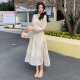 【新款】25春季法式v领花卉连衣裙裙7726P135K198，女装连衣裙，2C295
