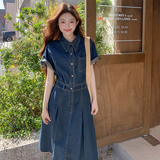 大量现货重磅主推款设计感百搭牛仔水洗连衣裙7732p145k208，女装连衣裙，2C295