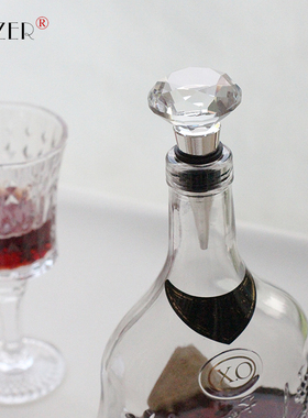 PTZER洋酒酒塞红酒水晶塞威士忌白兰地塞子轻奢钻石感密封塞盖子