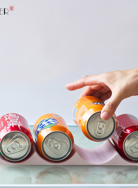 厨房易拉罐可乐置物架冰箱家用整理架啤酒饮料红酒收纳盒创意规整