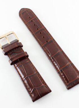 原装正品POSCER宝时捷牌机械男皮表带M-6040黑色棕色6040男手表带