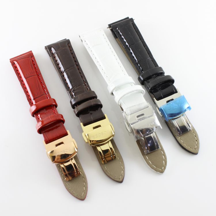 Poscer宝时捷L-6065女真皮手表带L-6063红色棕色保时捷皮表带6079