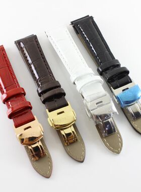 Poscer宝时捷L-6065女真皮手表带L-6063红色棕色保时捷皮表带6079