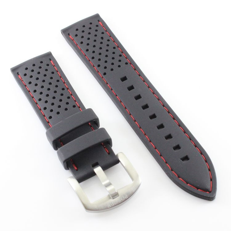 POSCER宝时捷橡胶表带M1001黑色M1002蓝色保时捷硅胶手表带22mm男