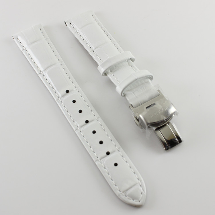 真皮表带白色机械真皮表带