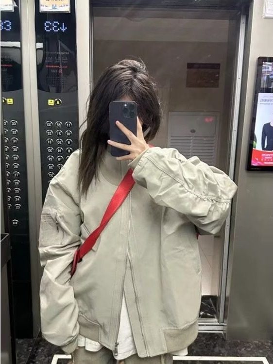 美式复古飞行员夹克外套男女同款潮牌上衣春秋休闲宽松情侣棒球服