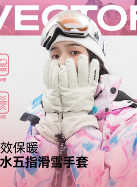 VECTOR玩可拓成人滑雪手套女加厚防水保暖户外旅游骑行五指双板男