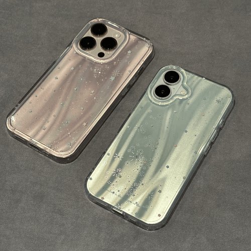 适用iphone16苹果16pro渐变星空手机壳iPhone15pro新款13满屏小星星手机壳13/14流星纹12/11