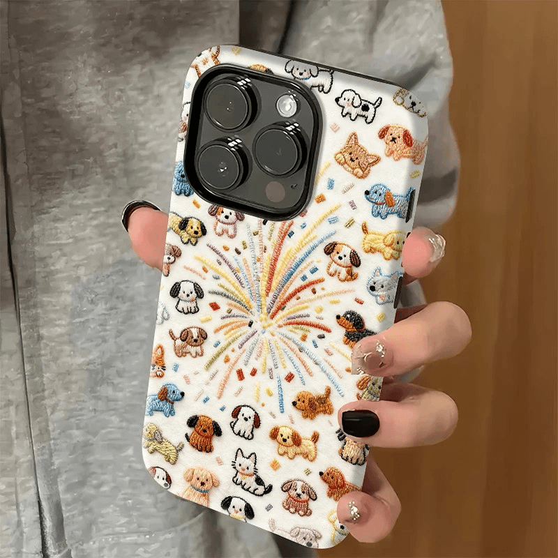 烟花小狗小猫手机壳适用于苹果17华为荣耀vivo小米17oppo防摔轻薄韩国进口菲林手机壳 华为vivo手机壳新款