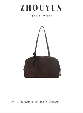 【舟韵真皮高定】时尚休闲百搭通勤女士单肩斜跨包RO6722-咖啡色