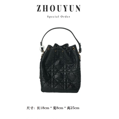 【舟韵真皮高定】原创设计 真皮高定手提单肩包 BV5016-大号-黑色