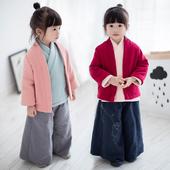 汉服国学服加绒民族风服装 宝宝唐装 童装 2026女童男童儿童外套冬装