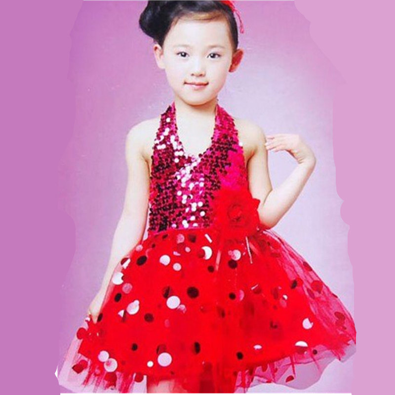 2026幼儿园舞蹈服装儿童新春表演服学生演出服女童纱裙亮片公主裙