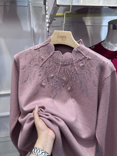 200斤可穿中老年混纺加厚毛衣女半高领洋气妈妈宽松加肥加大打底