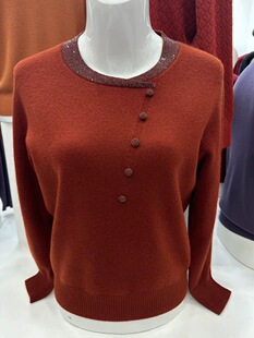 限时福利！专柜款100%纯羊毛衫圆领毛衣女秋冬新款中年妈妈装打底