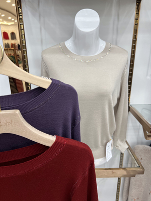 25妈妈穿的秋装薄款长袖T恤女中老年人针织打底奶奶宽松圆领上衣