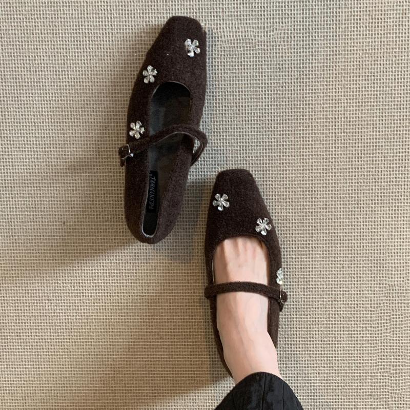 内增高水钻浅口一字带女鞋秋新款