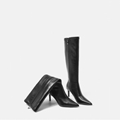 不过膝长靴高筒靴瘦瘦靴2026年秋冬新款 骑士靴子女 尖头细跟高跟鞋