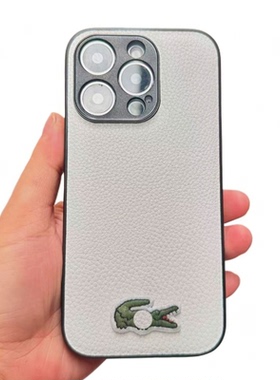 适用iPhone16ProMax高级白色荔枝纹苹果17pro手机壳15plus鳄鱼14pm情侣款13mini防滑耐脏12全包边保护壳11Pro