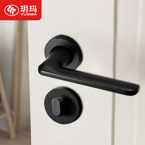 玥玛铜锁芯不锈钢锁舌黑色分体锁