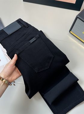 封神小黑裤！穿出筷子腿~四面弹黑色牛仔显瘦高腰窄版直筒长裤女