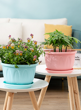 北欧简约树脂多肉绿萝加仑花盆塑料盆栽种植加厚特大花盆