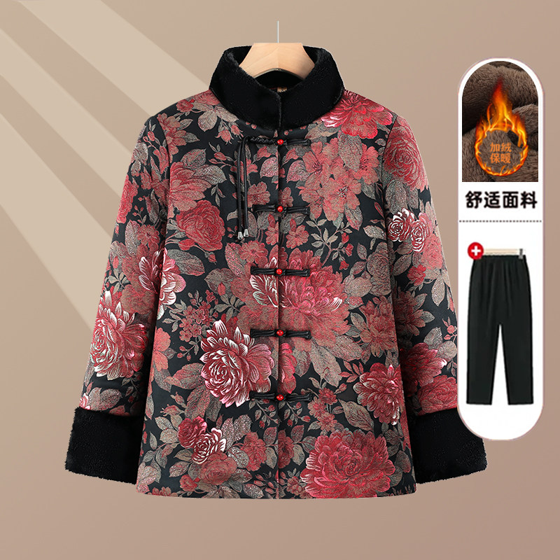 老年人冬装女奶奶装棉衣70-80岁
