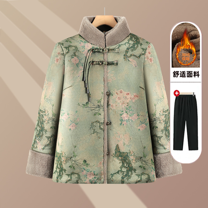 老年人冬装棉服加绒加厚奶奶装