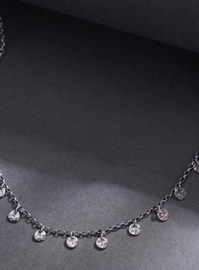 轻奢金色圆片珍珠锁骨链设计师款