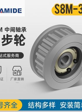 同步带轮S8M30齿 中心轴承 涨紧轮 调节导向轮惰轮AHTF30S8M250