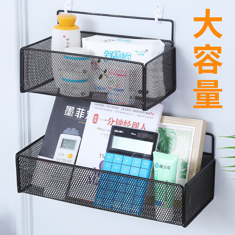 免打孔墙壁置物架卧室卫生间壁挂架浴室厨房挂篮学生宿舍床头收纳