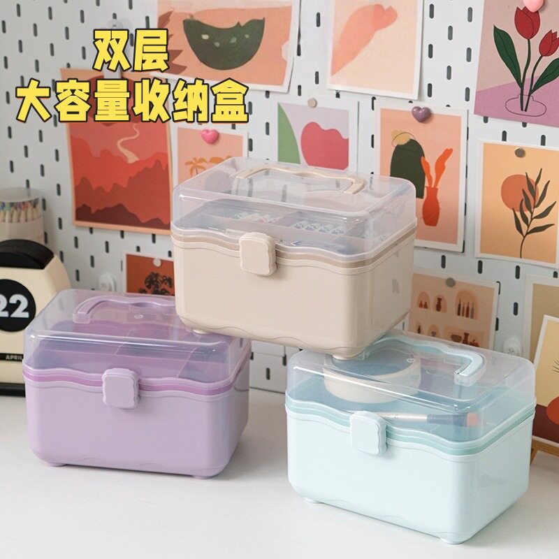 双层大容量家庭装旅行可爱便携药品药物手提药箱医药医疗箱