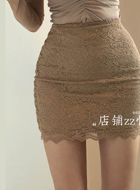ZZ骨ZZ新款法式优雅纯欲风高腰百搭气质女人味包臀纯色半身裙短裙