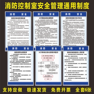 消防安全管理制度上墙控制室管理制度消防检查消控室管理制度牌