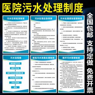 医院医疗污水处理站制度应急预案安全生产管理诊所门诊卫生规章牌